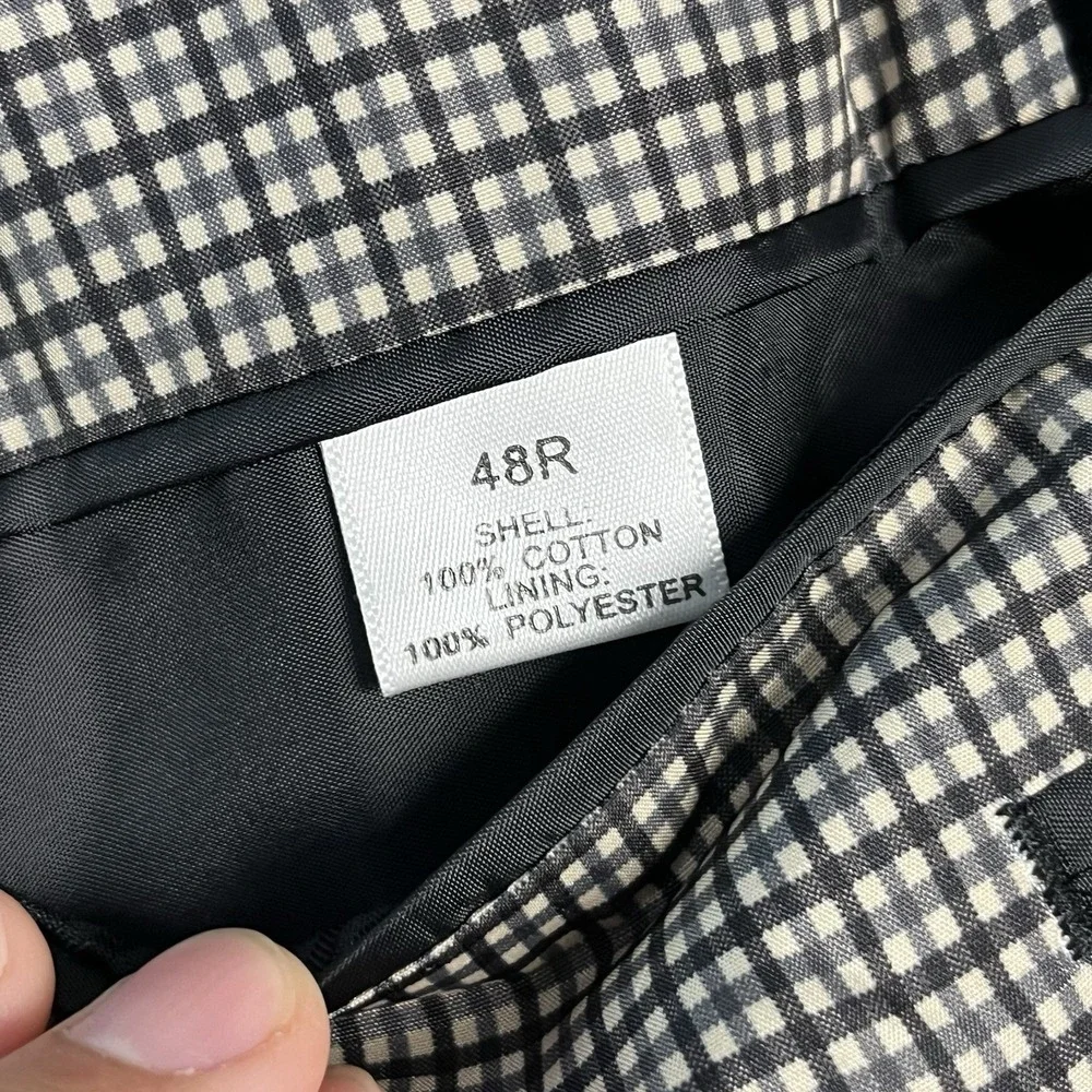 Saddlebred Black Corduroy Sport Coat Blazer Mens 48R 2 Button Cotton Jacket Prep